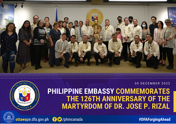 PR 1 2023 Philippine Embassy Commemorates the 126th Anniversary of the Martyrdom of Dr. Jose P. Rizal