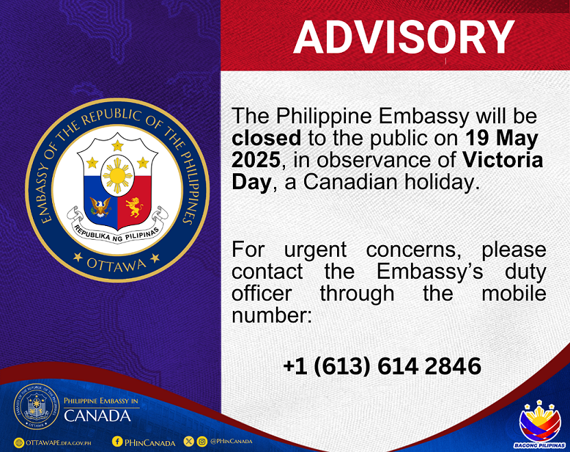 Holiday Advisory May 2025