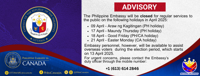 Advisory No. 8 2025 Observance of Holidays in April 2025