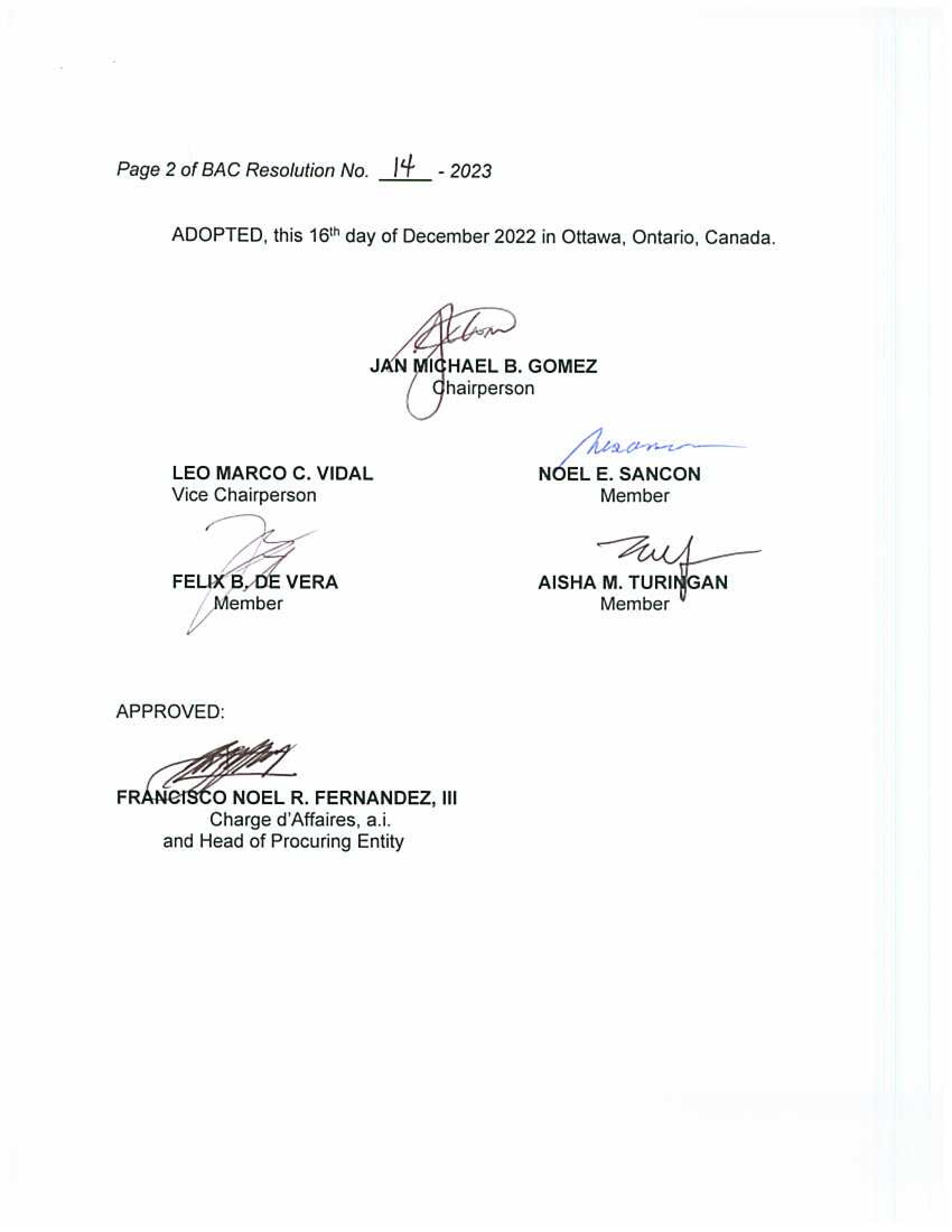BAC RES 14 2023 Video Conferencing Platform License for hte Official Use of the Embassy 002