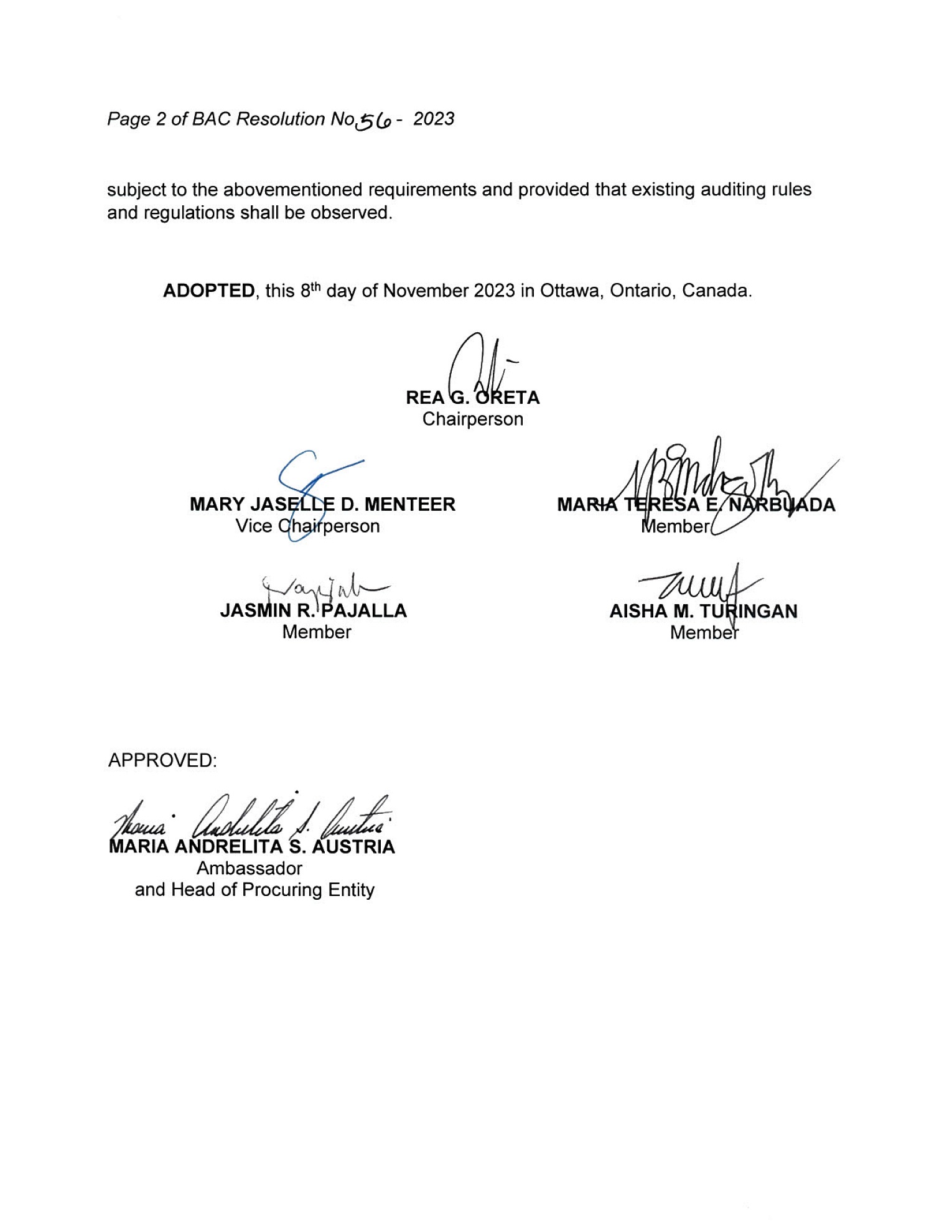 BAC RES 56 2023 Lease of Venue for the Consular Outreach Mission in Moncton NB on 11 12 Nov 2023 002