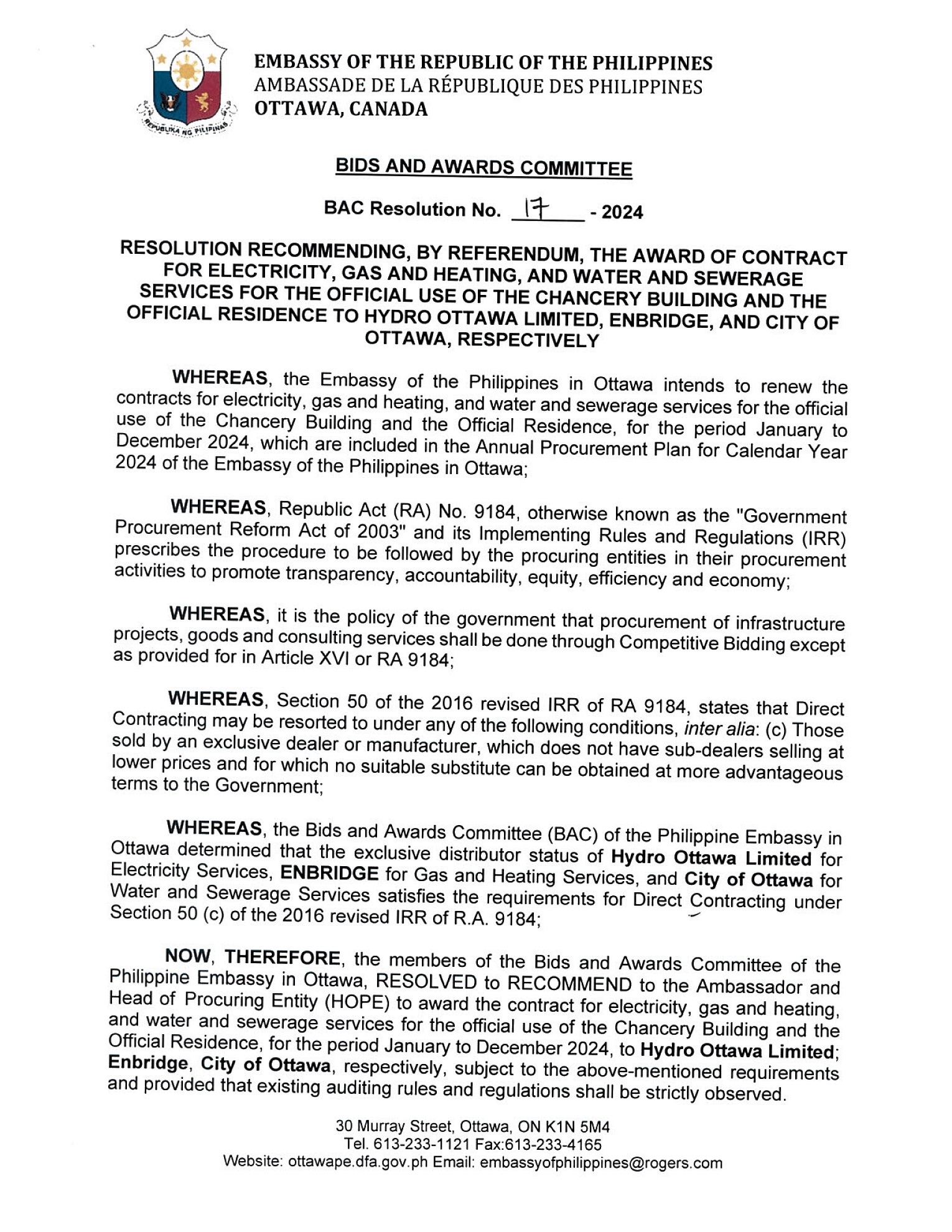 BAC RES 17 2024 Electricity Gas and Heating and Water and Sewerage Services 001