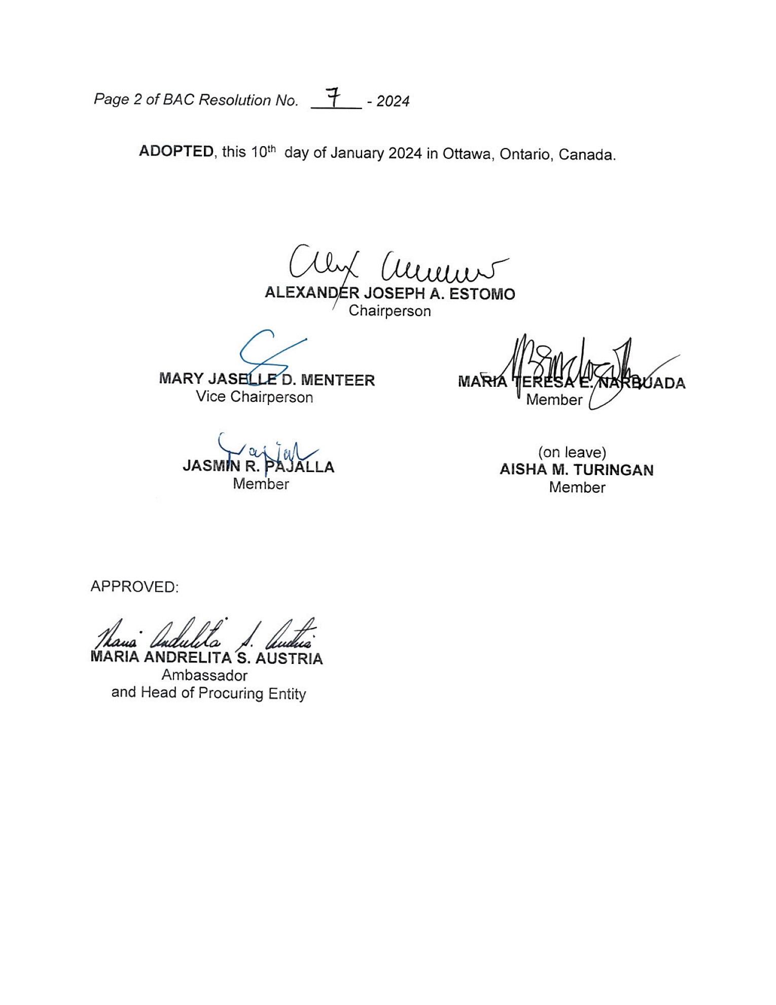 BAC RES 7 2024 Inspection and Licensing Services of the Handicap Lift and Elevator and Equipment of the Embassy 002