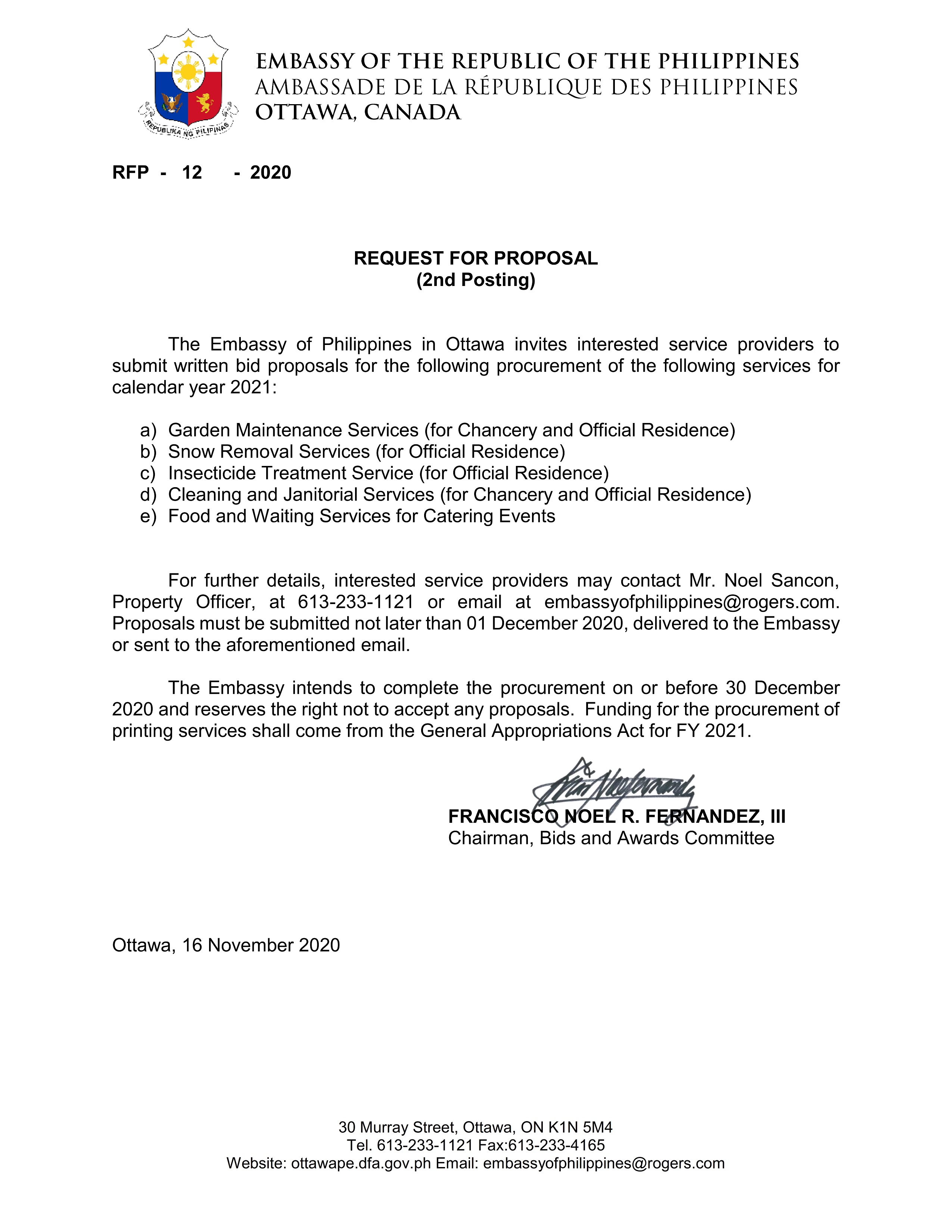 RFP 12 2020 Garden Snow Insecticide Janitorial Wait Services 2021 001