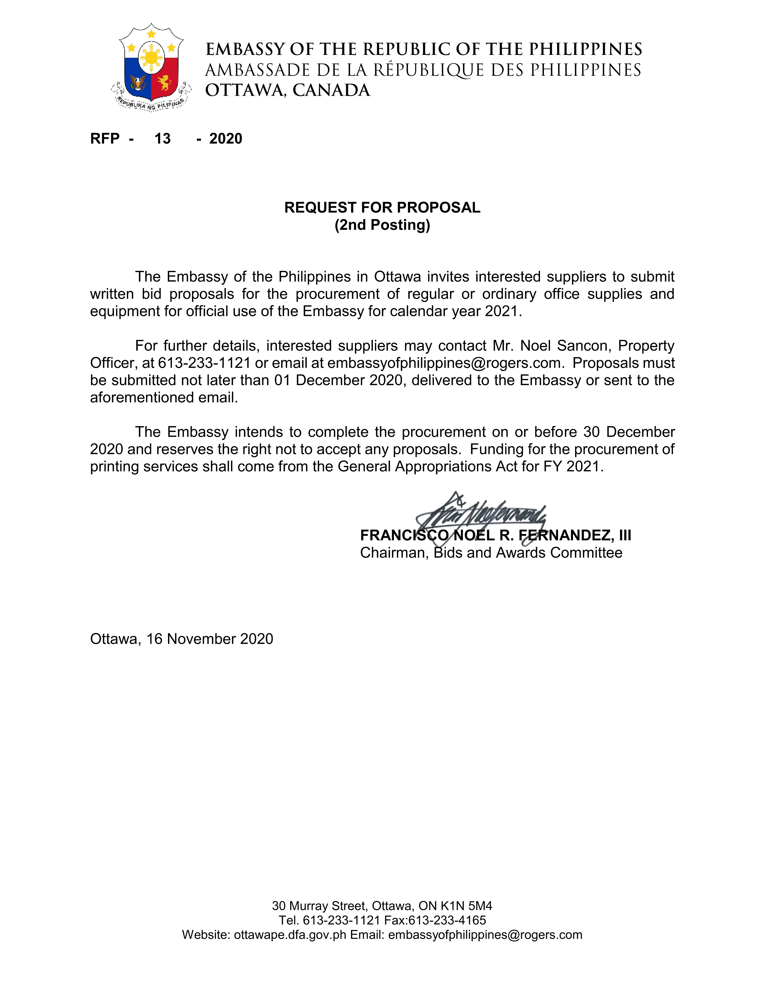 RFP 13 2020 Office Supplies and Equipment for 2021 1 001
