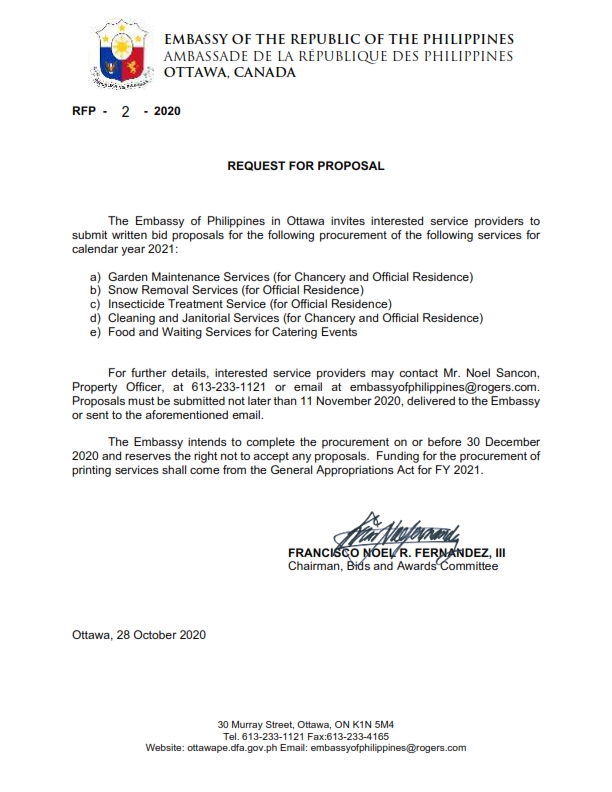 RFP 2 2020 Garden Snow Insecticide Janitorial Wait Services 2021 001