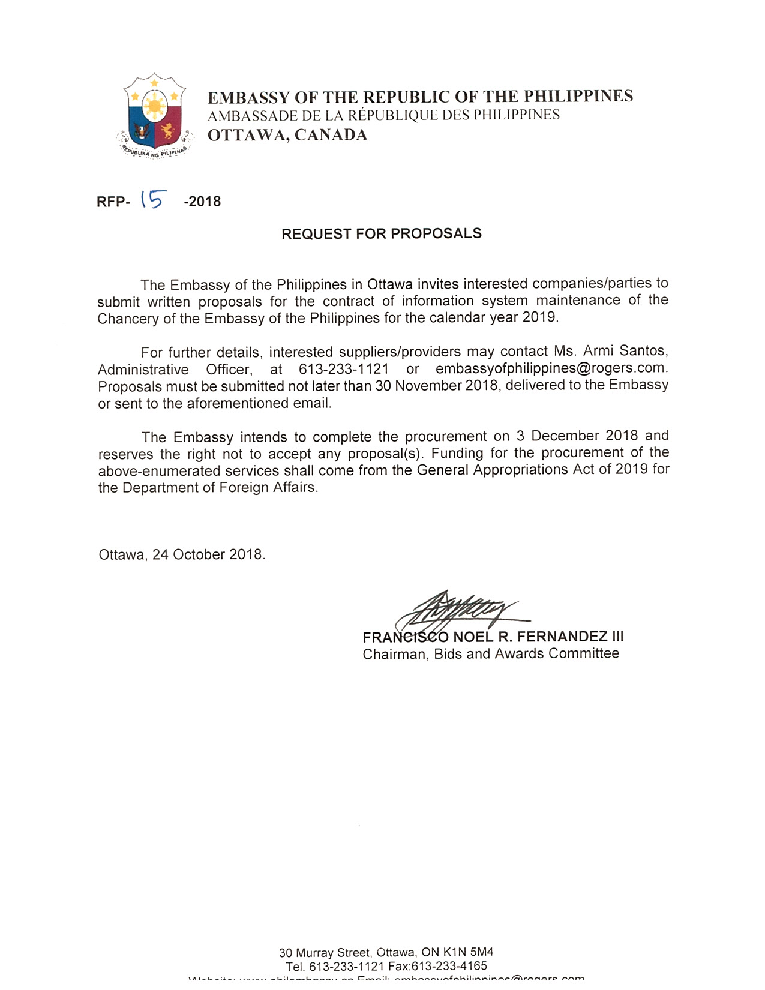 RPF 15 2018 INFORMATIONA SYSTEM MAINTENANCE OF THE CHANCERY OF THE EMBASSY OF THE PHILIPPINES 001