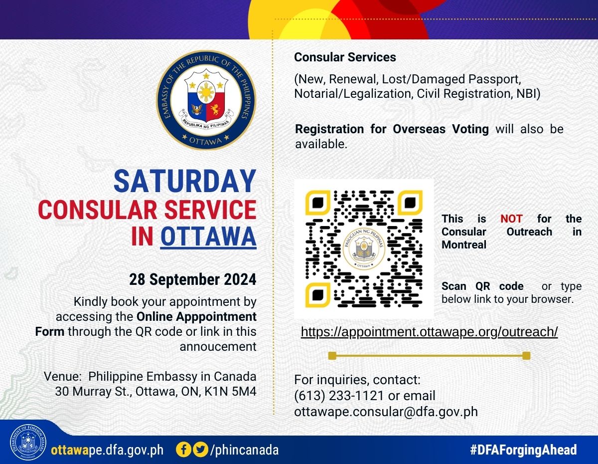 Saturday Consular Service 28 September 2024