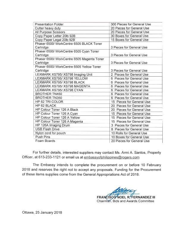RPF 4 2018 INVITATION TO SUBMIT WRITTEN PROPOSALS FOR PROCUREMENT OF OFFICE SUPPLIES 002