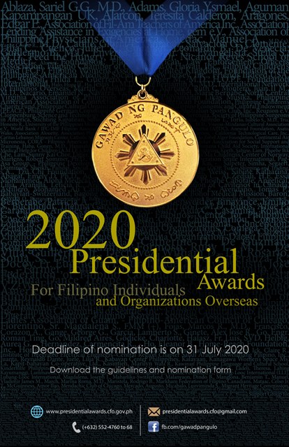 PR 136 Poster Launch of the 2020 Presidential Awards Nominations smaller