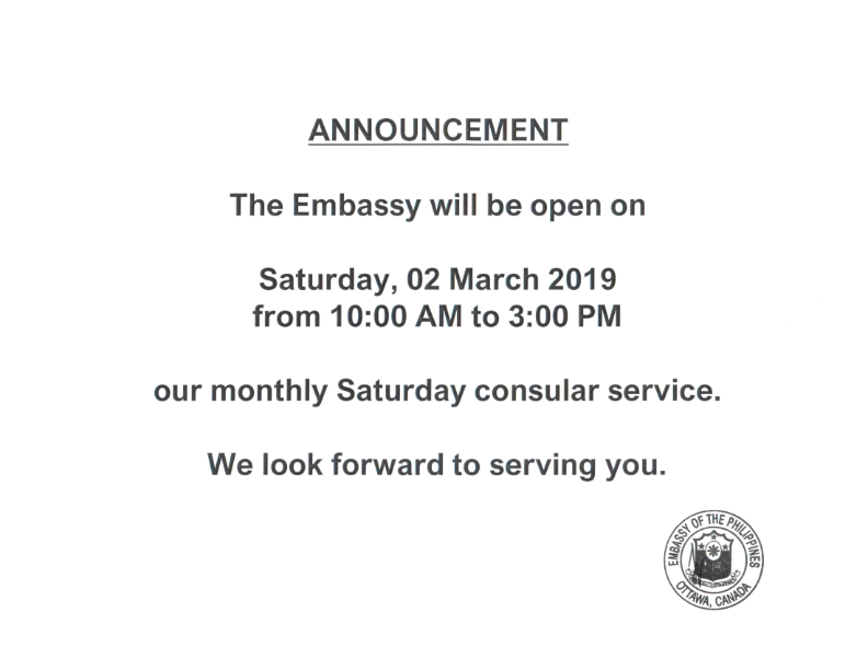 Saturday Consular 2Mar19