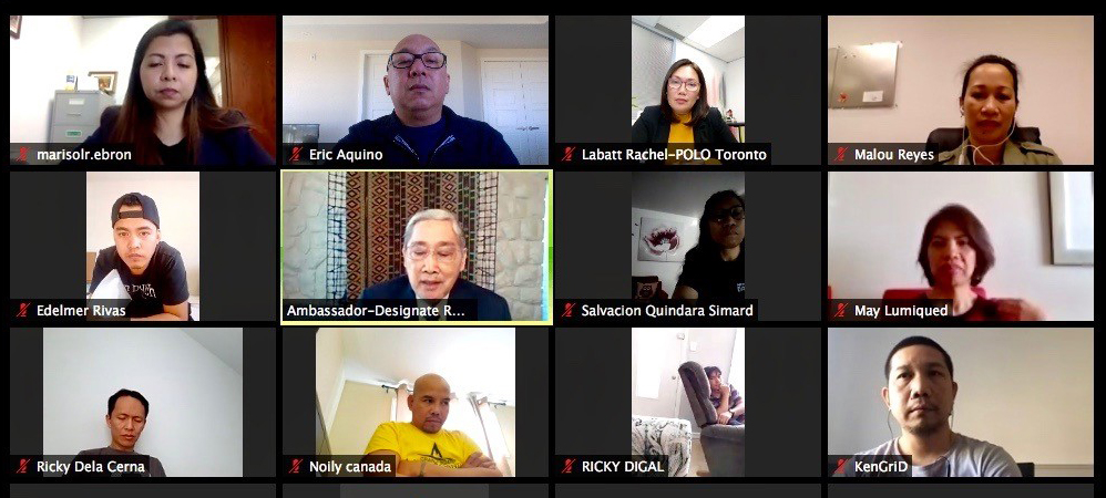 PR 112 Ambassador Robles welcomes participants to POLO Toronto webinar 31Oct20