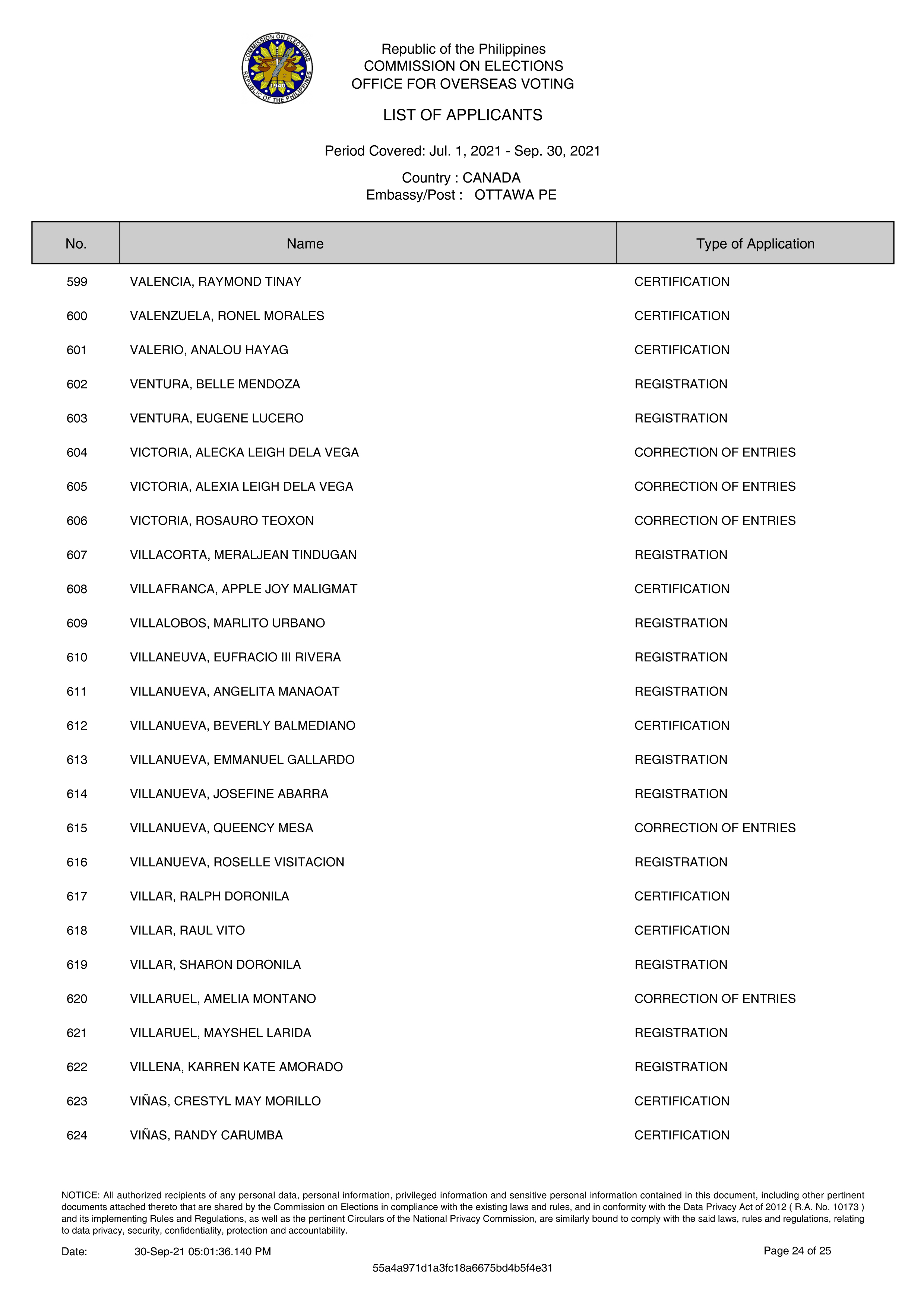 24 List RERB 18Oct21