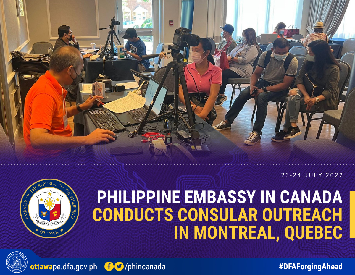PR 134 2022 Philippine Embassy in Canada Conducts Consular Outreach in Montreal QC