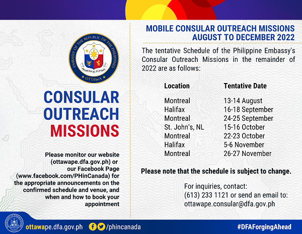 PR 141 2022 REV Schedule of Consular Outreach for 2022 rev