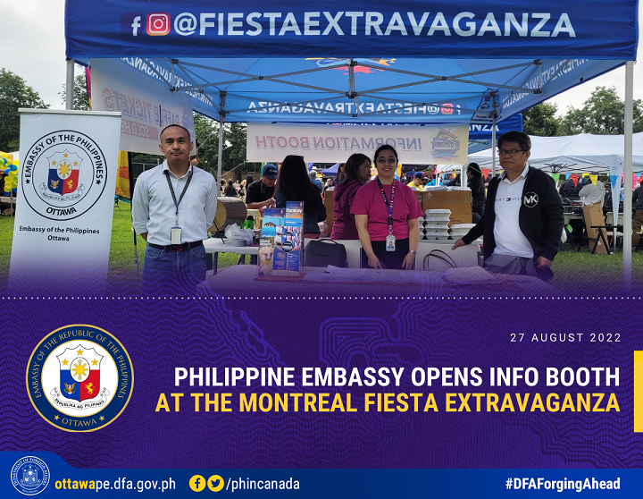 PR 164 2022 Philippine Embassy Opens Info Boot at thge Montreal Fiesta Extravaganza