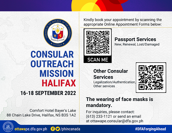 PR 169 2022 Consular Outreach in Halifax NS 16 18 September 2022