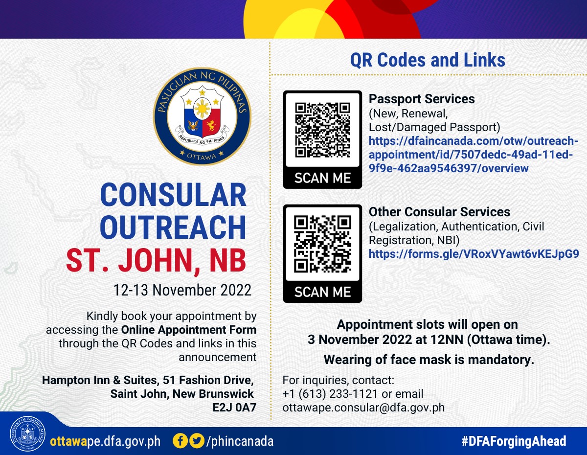 PR 193 2022Consular Outreach in St. John New Brunswick 12 13 November 2022