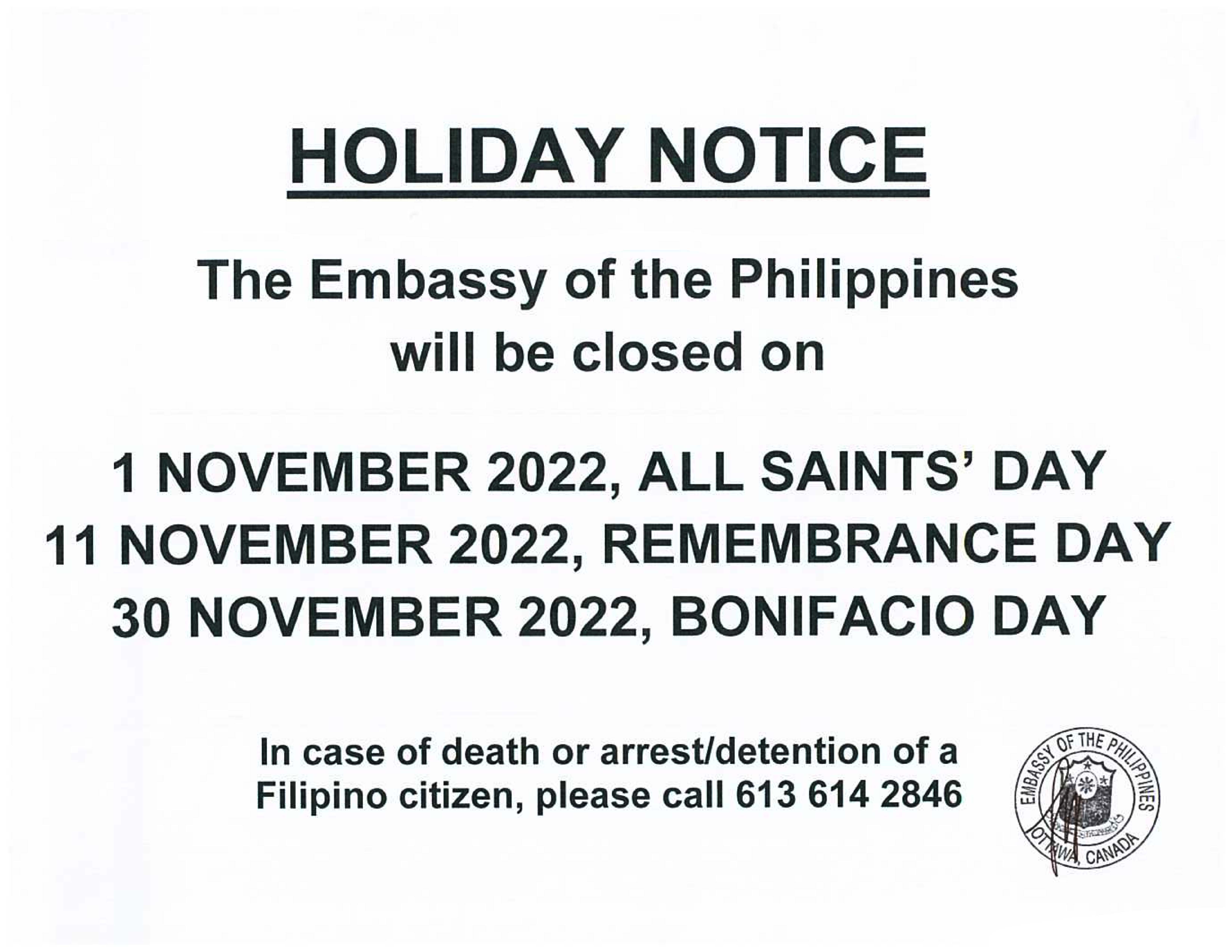 PR 202 2022 Holiday Notice 1 11 30 November 2022 001