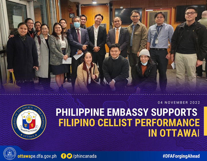 PR 208 2022 Philippine Embassy Supports Filipino Cellist Performance in Ottawa