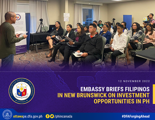 PR 215 2022 Embassy Briefs Filipinos in New Brunswick on Investment Opportunities in PH