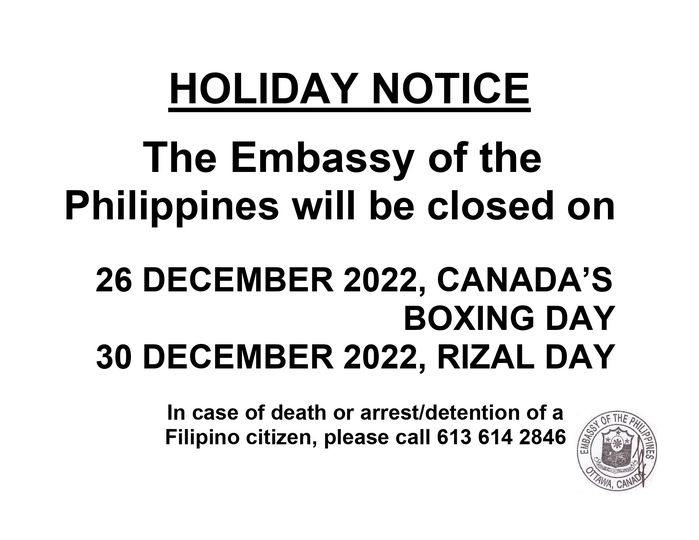 PR 229 2022 Holiday Notice for December 2022