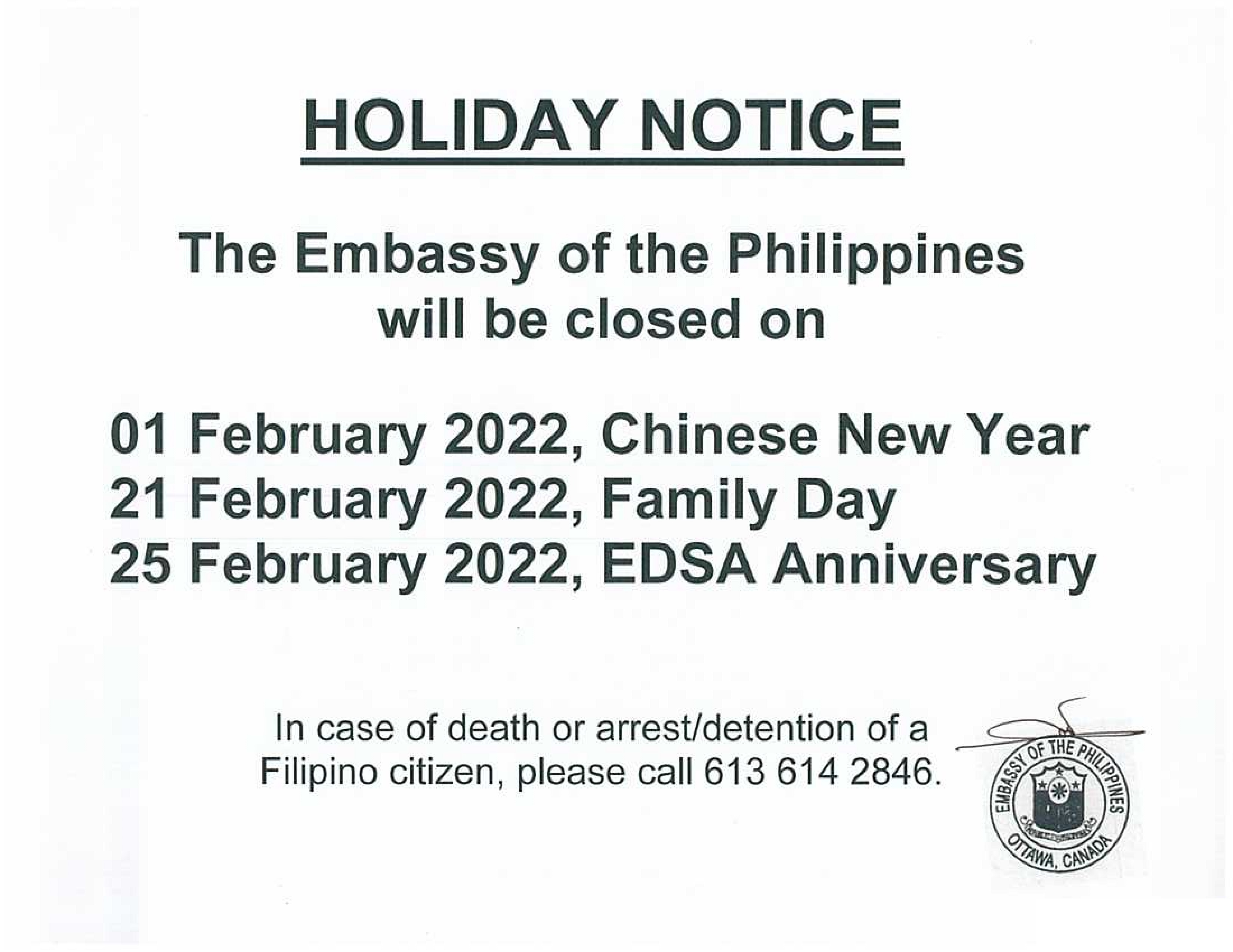 PR 3 2022 Holiday Notice for February 2022 001