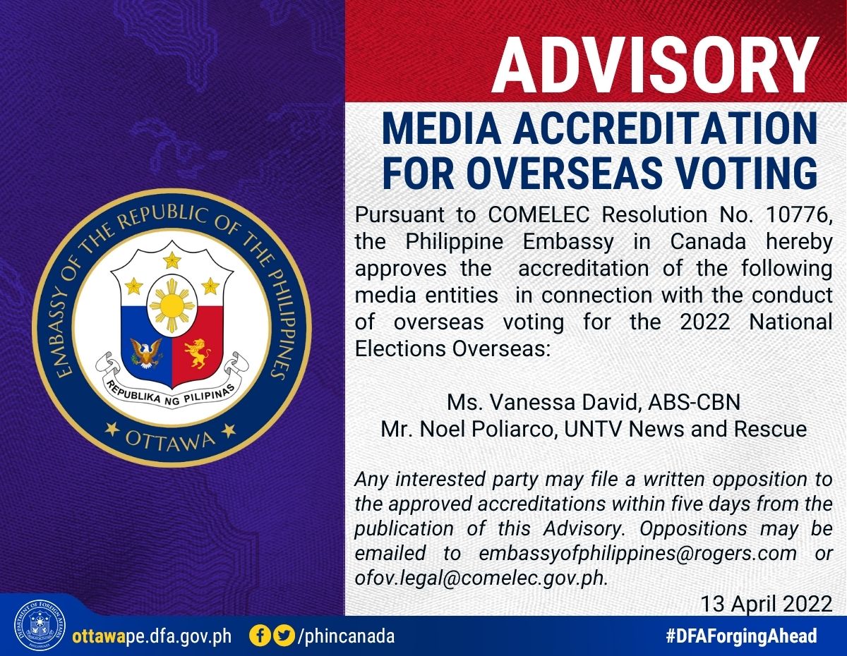 PR 46 2022 OV Advisory Media Accreditation