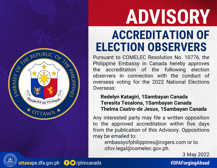 PR 69 2022 Election Observers Accreditation 1SamB