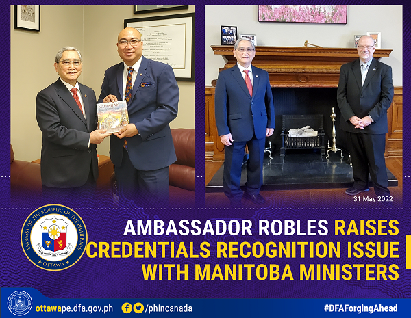 PR 86 2022 Ambassador Robles Raisees Credentials Recognition Issue with Manitoba Ministers 2