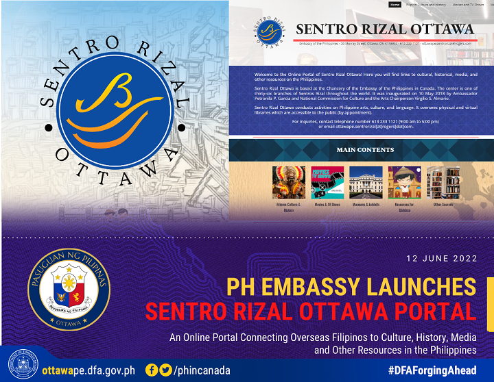 PR 97 2022 1a PH Embassy Launches Sentro Rizal Ottawa Portal