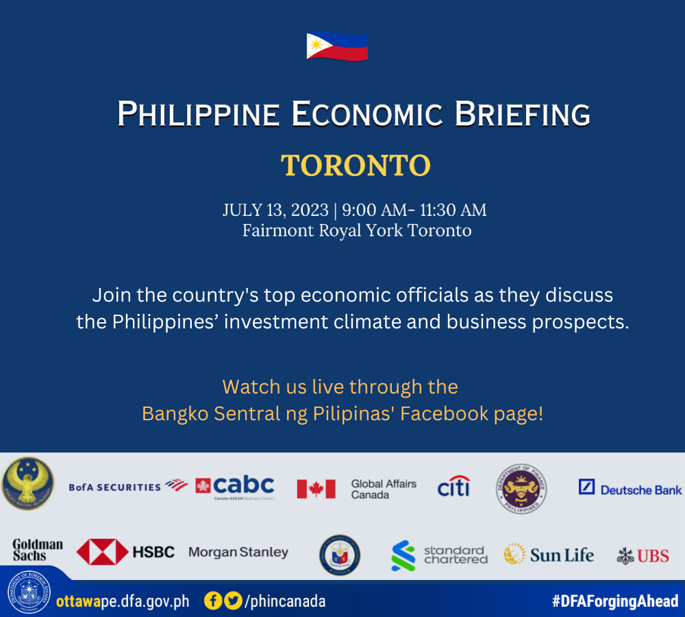 PR 100 2023 Philippine Economic Briefing in Torointo 13 July 2023