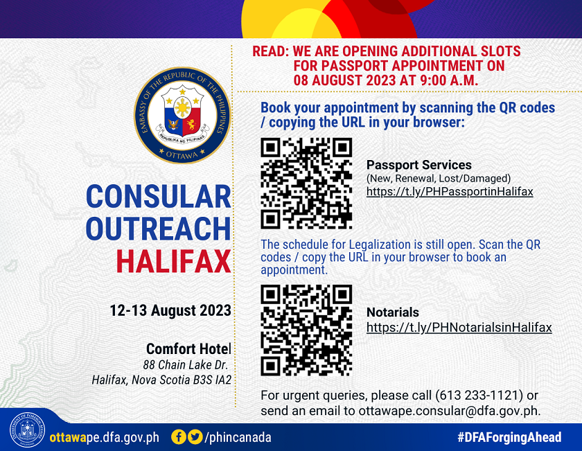 PR 116 2023 Halifax Outreach Mission 12 13 August 2023 Additional Slots