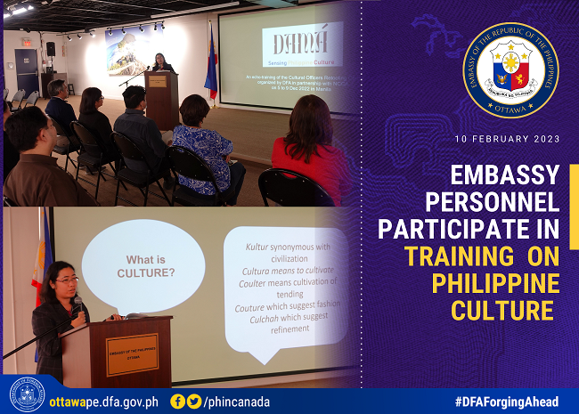 PR 12 2023 Embassy Personnel Participate in Training on Philippine Culture