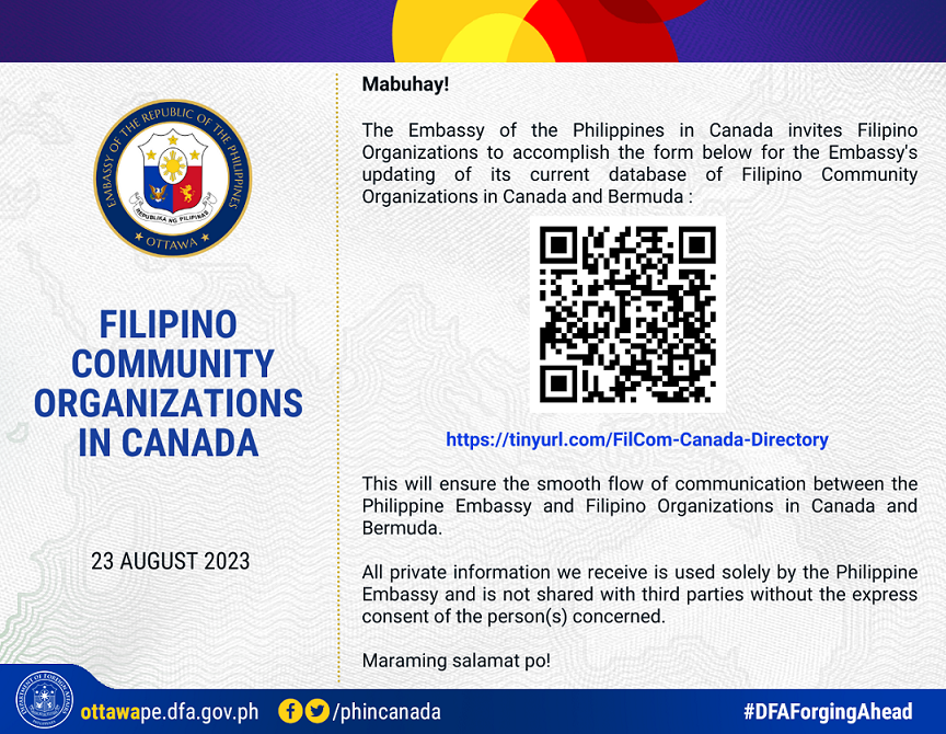 PR 134 2023 Filipino Community Organizations in Canada