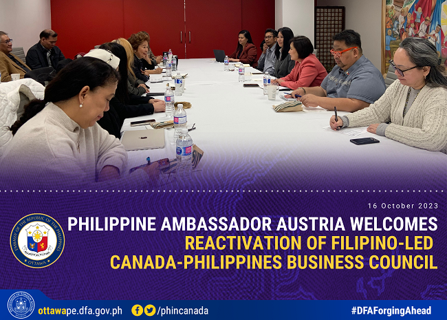 PR 187 2023 Filipino led Business Council Calls on Philippine Ambassador Austria