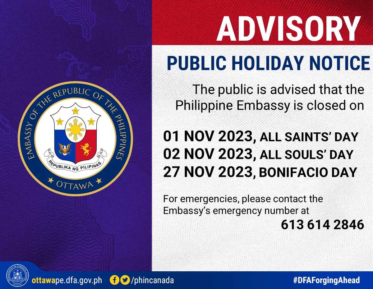 PR 188 2023 Holiday Advisory OttawaPE for November 2023 1