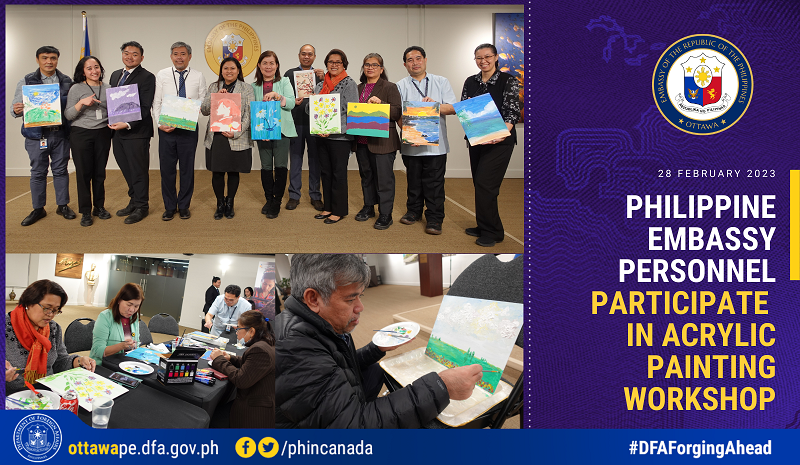 PR 19 2023rev Embassy Personnel Participate in Acrylic Painting Workshop