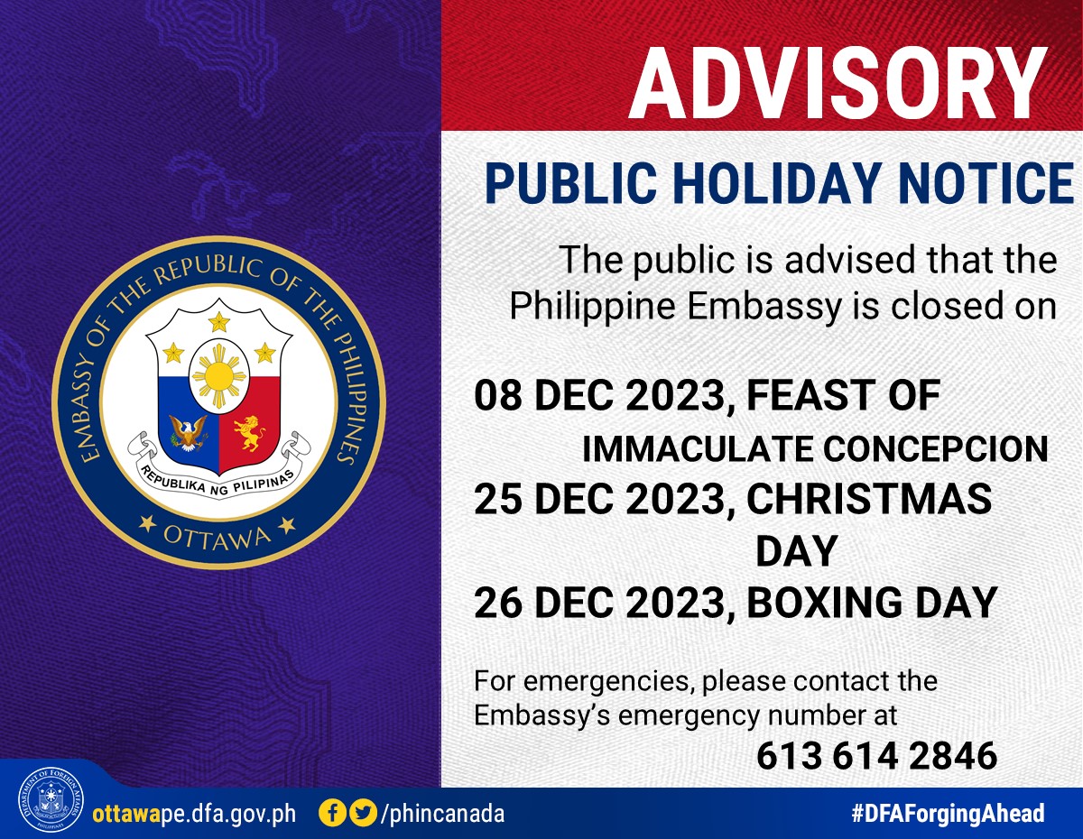 PR 205 2023 Public Holiday Notice for the Month of December 2023
