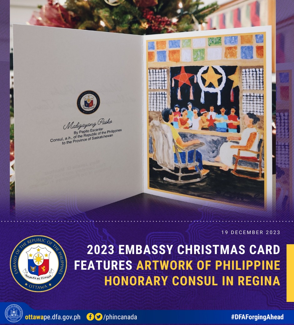 PR 222 2023 2023 Embassy Christmas Card Features Artwork of Philippine Honorary Consul in Regina
