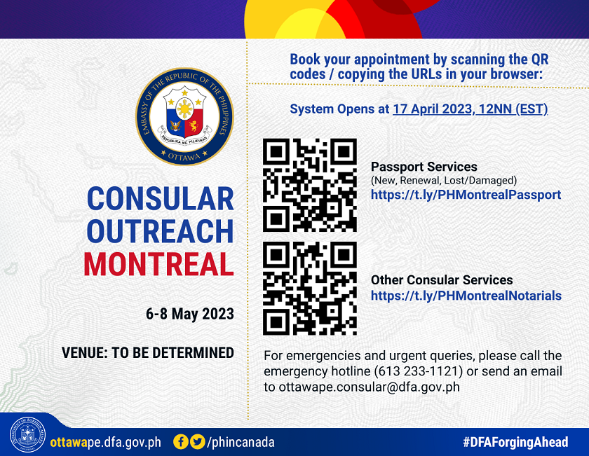 PR 33 2023 REV Announcement Montreal Consular Outreach 6 7May23 tbd