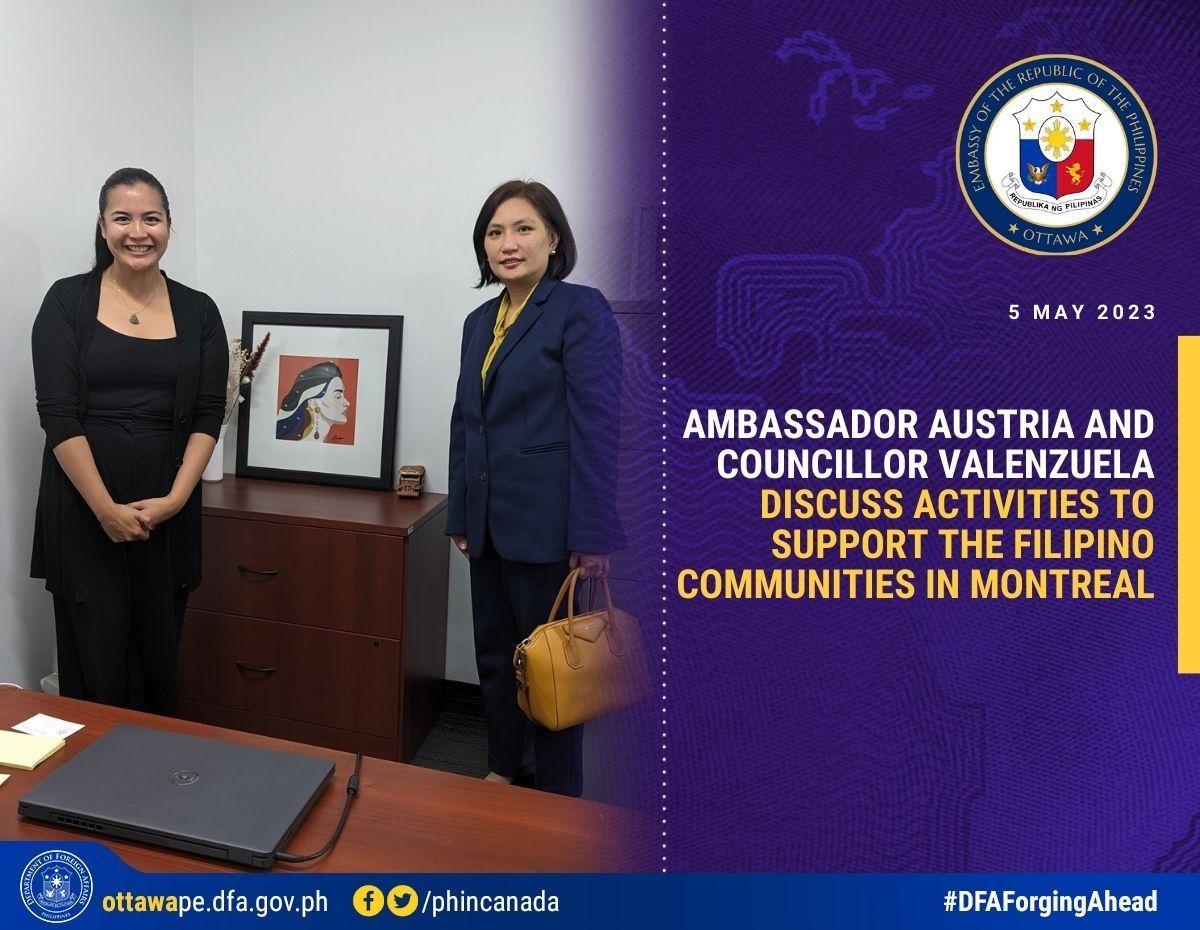 PR 49 2023 PH Embassy Meets with First Filipino Canadian in Montreal City Council