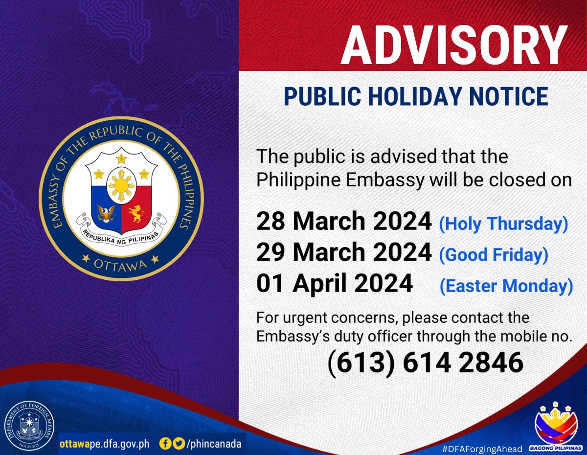 Advisory No. 2 2024 Public Holiday Notice for 28 29 March and 1 April 2024