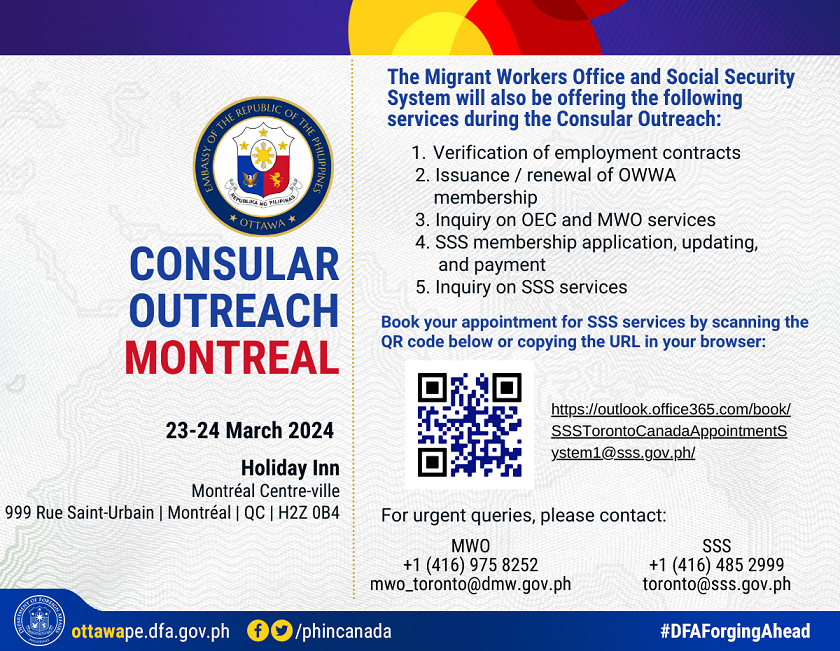 PR 27 2024 MWO SSS Consular OUtreach Montreal 23 24 March 2024