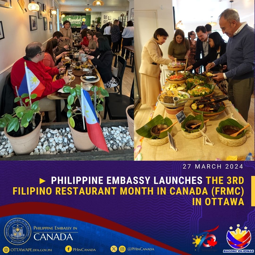 PR 45 2024 Philippine Embasssy Launches 3rd Filipino Restaurant Month in Canada in Ottawa