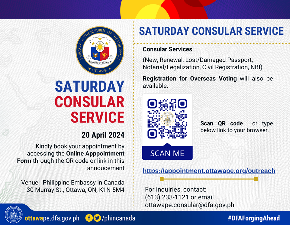 PR 46 2024 rev ANNOUNCEMENT Saturday Consular Service 20 April 2024