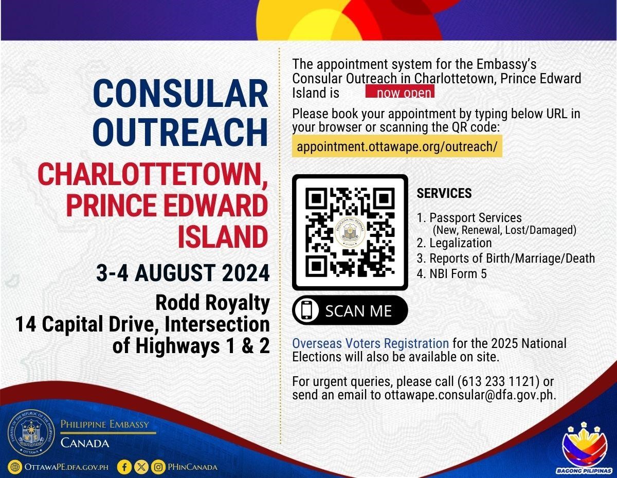 PR 94 2024 Consular Outreach in Charlottetown Prince Edward Island 3 4 August 2024